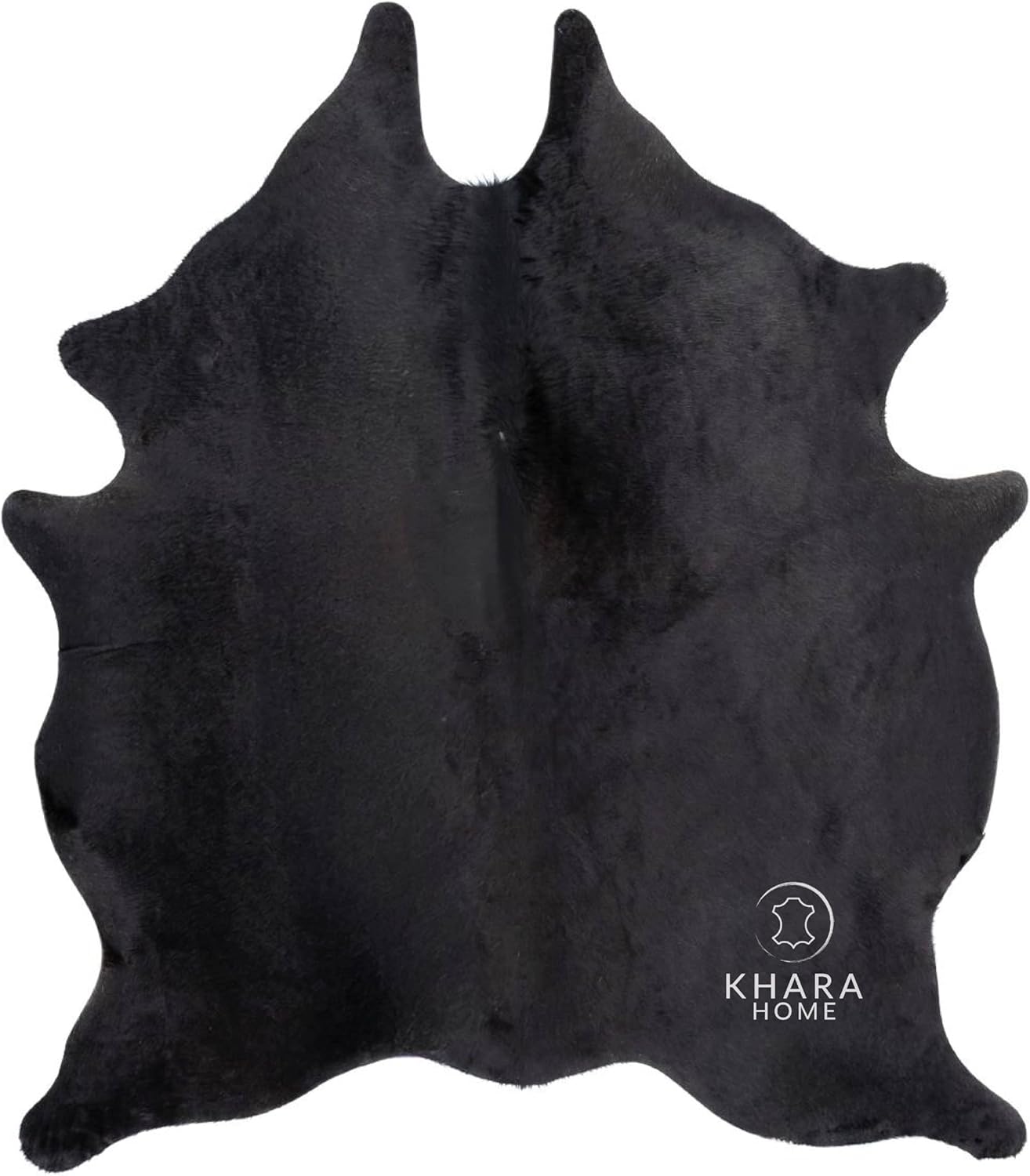 Premium 100% Genuine Cowhide Rug (4-5 Ft) Hand-Picked Solid Black Leather Area Rug, Cozy, Unique, and Durable – from Argentina