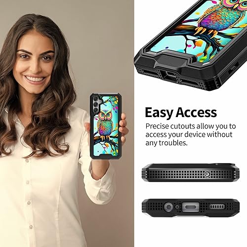 Miniatura 5 de Rossy Funda para Samsung Galaxy A54 5G 2023, Galaxy A54 5G con patrón de búho de acuarela para mujeres y hombres, funda híbrida de doble capa