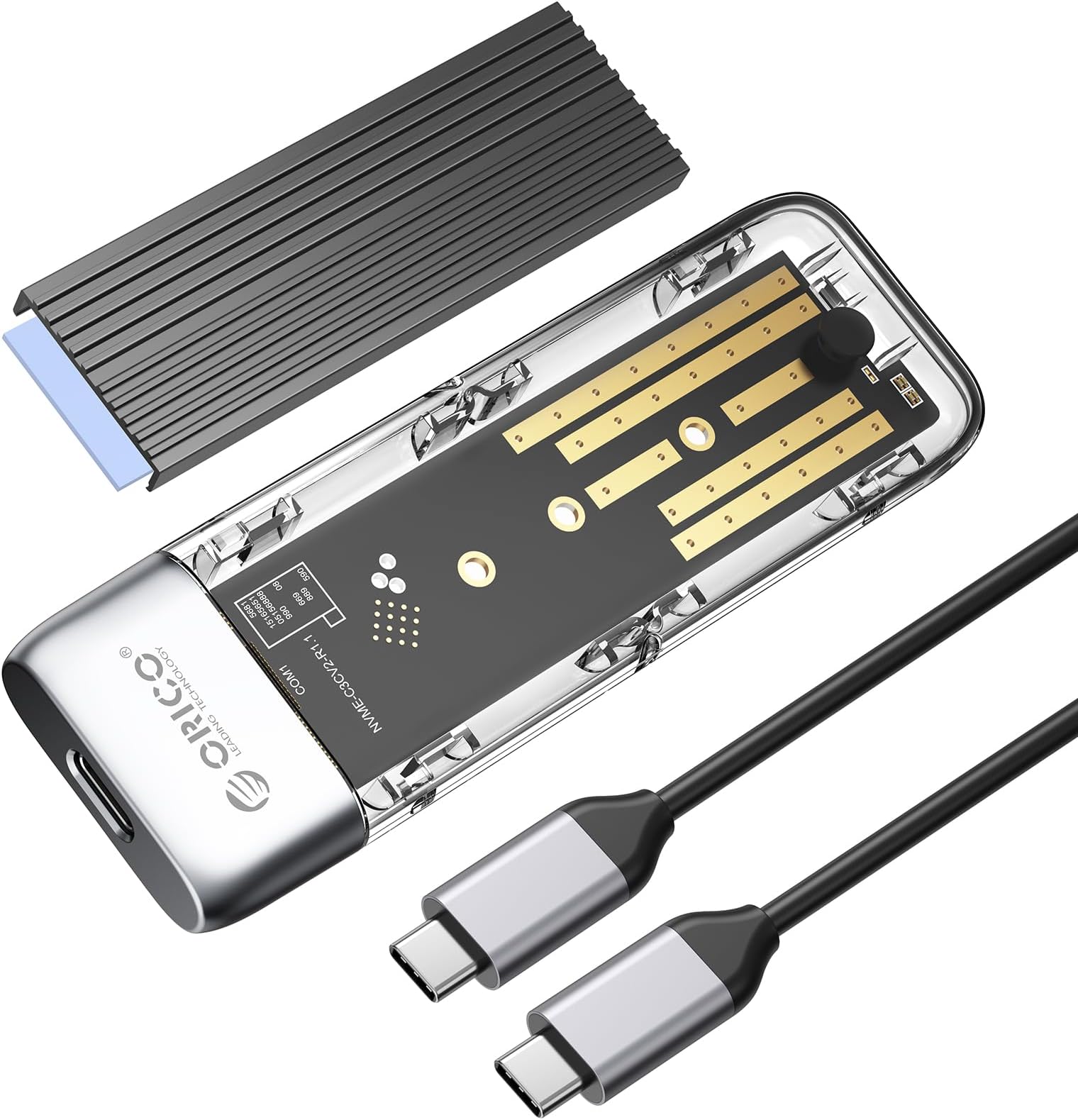M.2 NVMe SATA SSD Case [Toolless], USB C to C 3.2 Gen 2 10Gbps NVMe PCIe, 6Gbps SATA/NGFF M2 Adapter, Supports UASP Trim for SSD M-Key/(B+M) Key 2230/2242/2260/2280-TXM2M