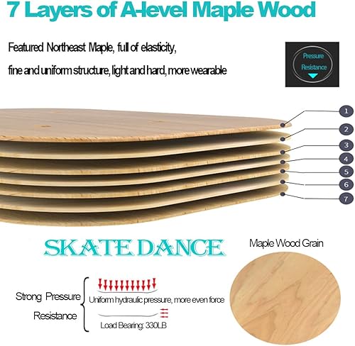Miniatura 3 de AsFrost Placa de patines de deriva portátil con cubierta de arce fresca antideslizante tablero partido monopatín con ruedas de PU rodamientos de