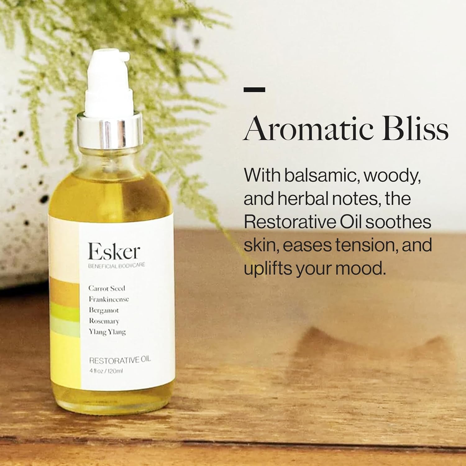 ESKER Restorative Body Oil | Premium Deep Hydration Oil Designed to Soften and Moisturize Skin while Promoting Circulation and Energy Flow, Fast-Absorbing with Vitamins and Antioxidants 4oz
