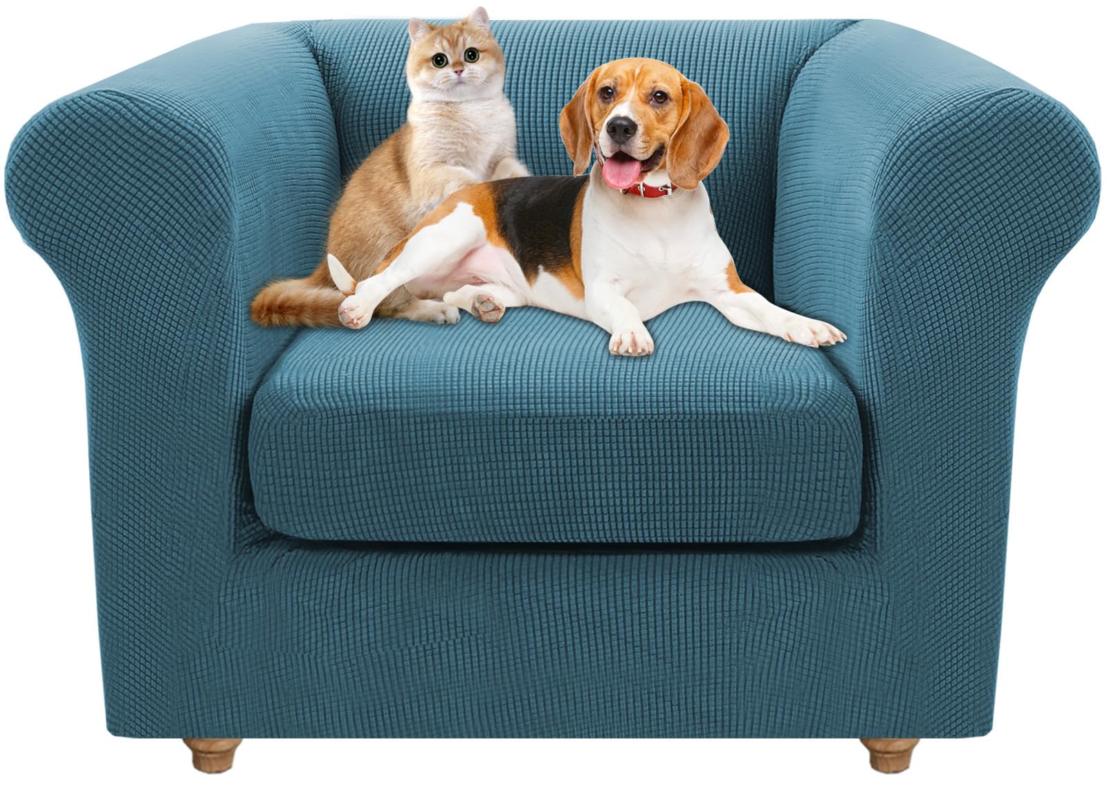 Housse de canapé extensible 2 places pour Chesterfield lavable et résistante aux taches