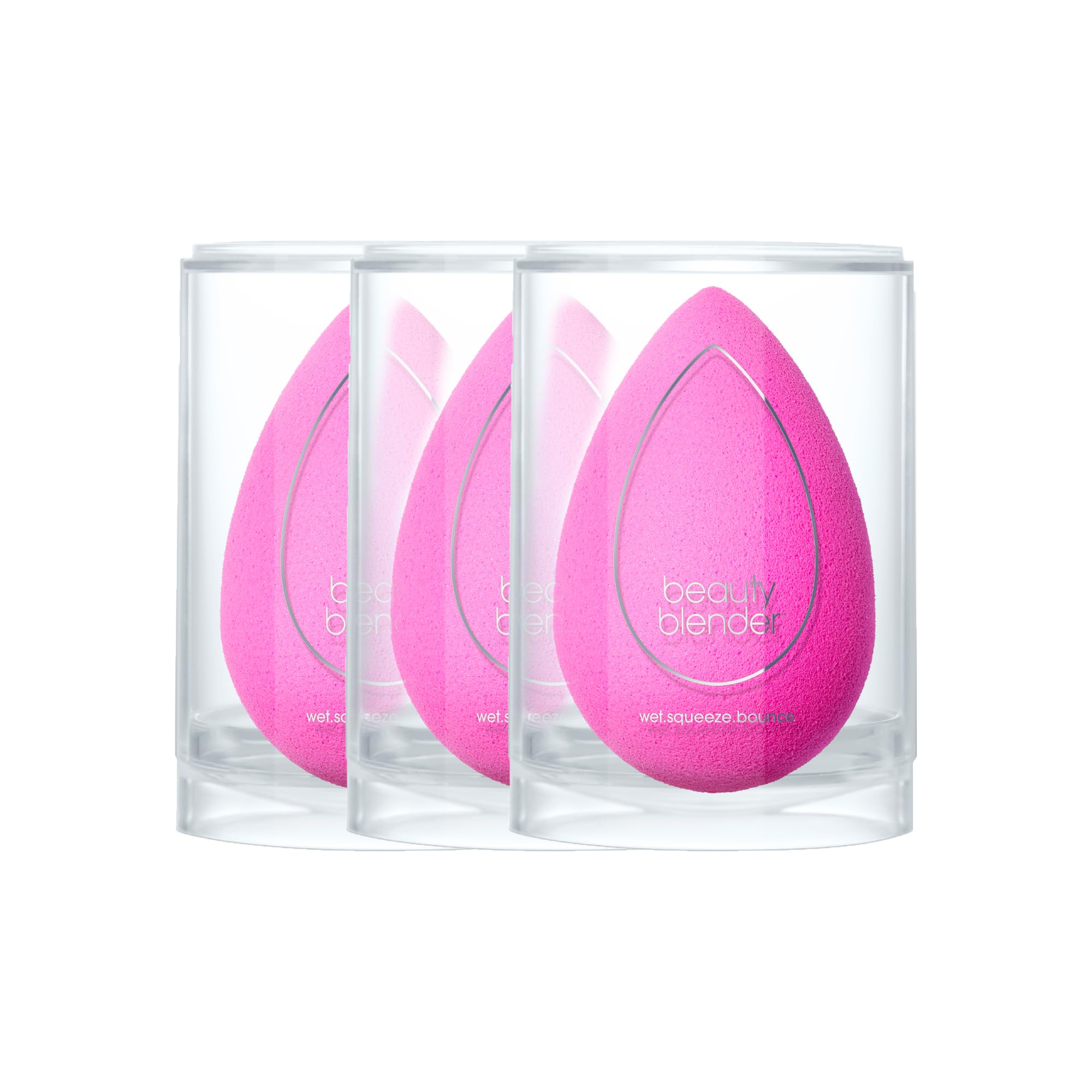 Beautyblender Set di 3 spugne originali Pink Activated per trucco – senza lattice, senza sperimentazione su animali, coloranti non tossici – perfetto per fondotinta liquida, cipria, crema BB e