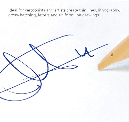 Miniatura 3 de Juego de 5 bolígrafos de inmersión cómic, juego de 5 bolígrafos de inmersión de caligrafía con mango de madera con 5 plumas, juego de bolígrafos de