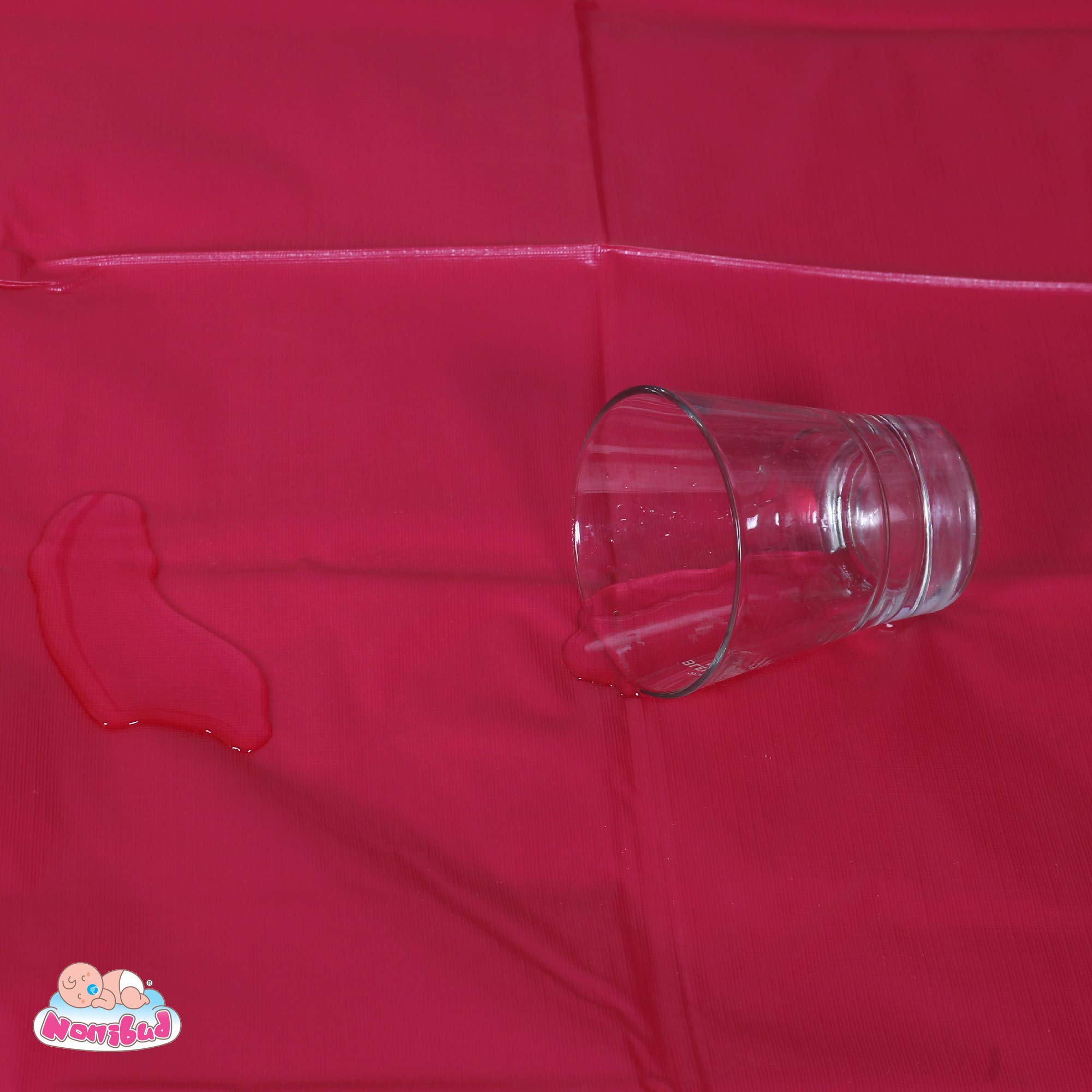 Nonibud Baby Waterproof Plastic Sheet Double Bed/Baby-Adult Waterproof Protection Sheet for Mattress (7.5 feet x 6.5 feet) (Maroon) - Image 2 thumbnail