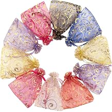 Kicwitgoo 100PCS Eyelash Organza Bags with Drawstring Mesh Gift Bags Organza candy Bags for Wedding Party Favor Organza Pouches Bags,3.9x4.7Inch