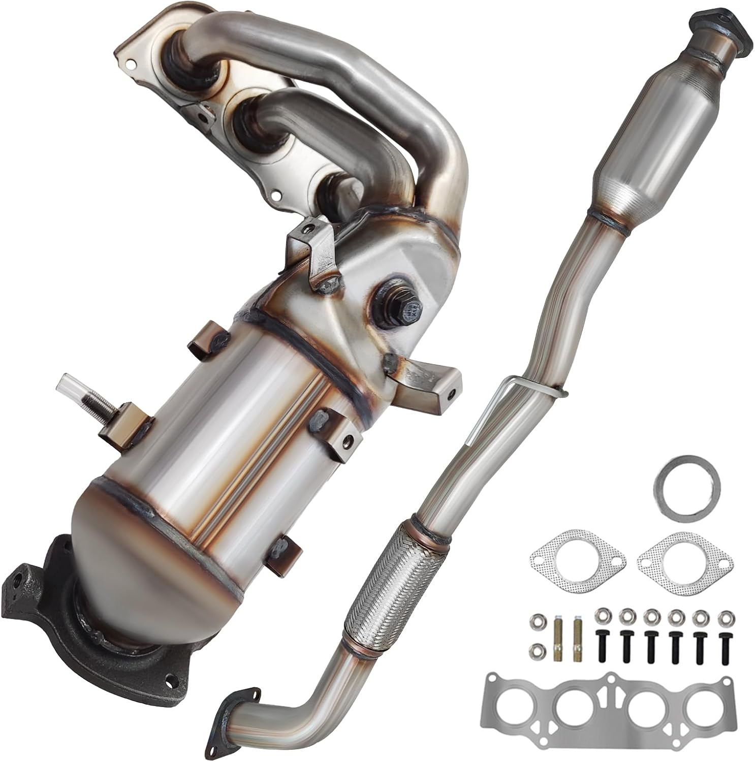 Front Rear Catalytic Converter Compatible with Toyota Camry 2002-2006, Solara 2004-2006 2.4L(OEM/OBD-Ⅱ Replacement Catalytic Convertor)