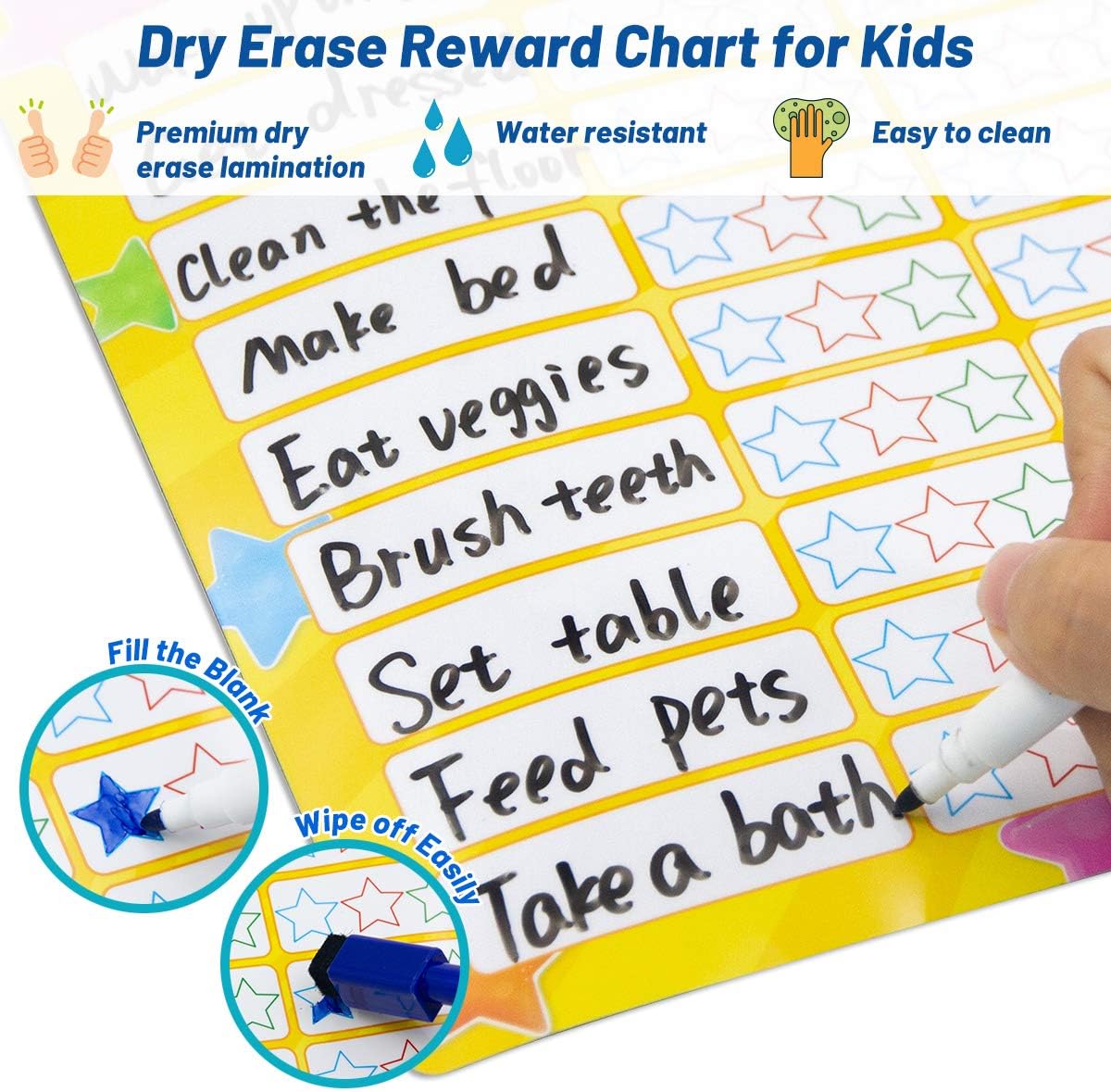 Magnetic Chore Chart for Multiple Kids Responsibility Chart Good Behavior Star Reward for Home