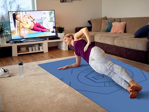 Miniatura 3 de nuveti Tapete de ejercicio grande (6 x 3 pies), tapete de entrenamiento extra ancho para hombres y mujeres, tapete de yoga grueso de 14