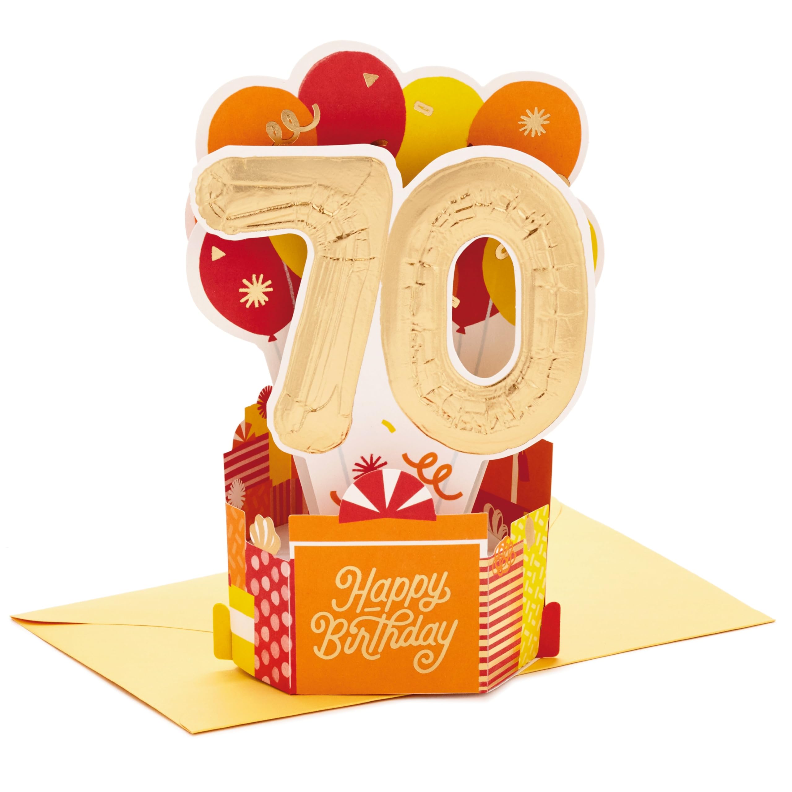 Hallmark Paper Wonder Collection 3D Pop-Up 70th Birthday Card