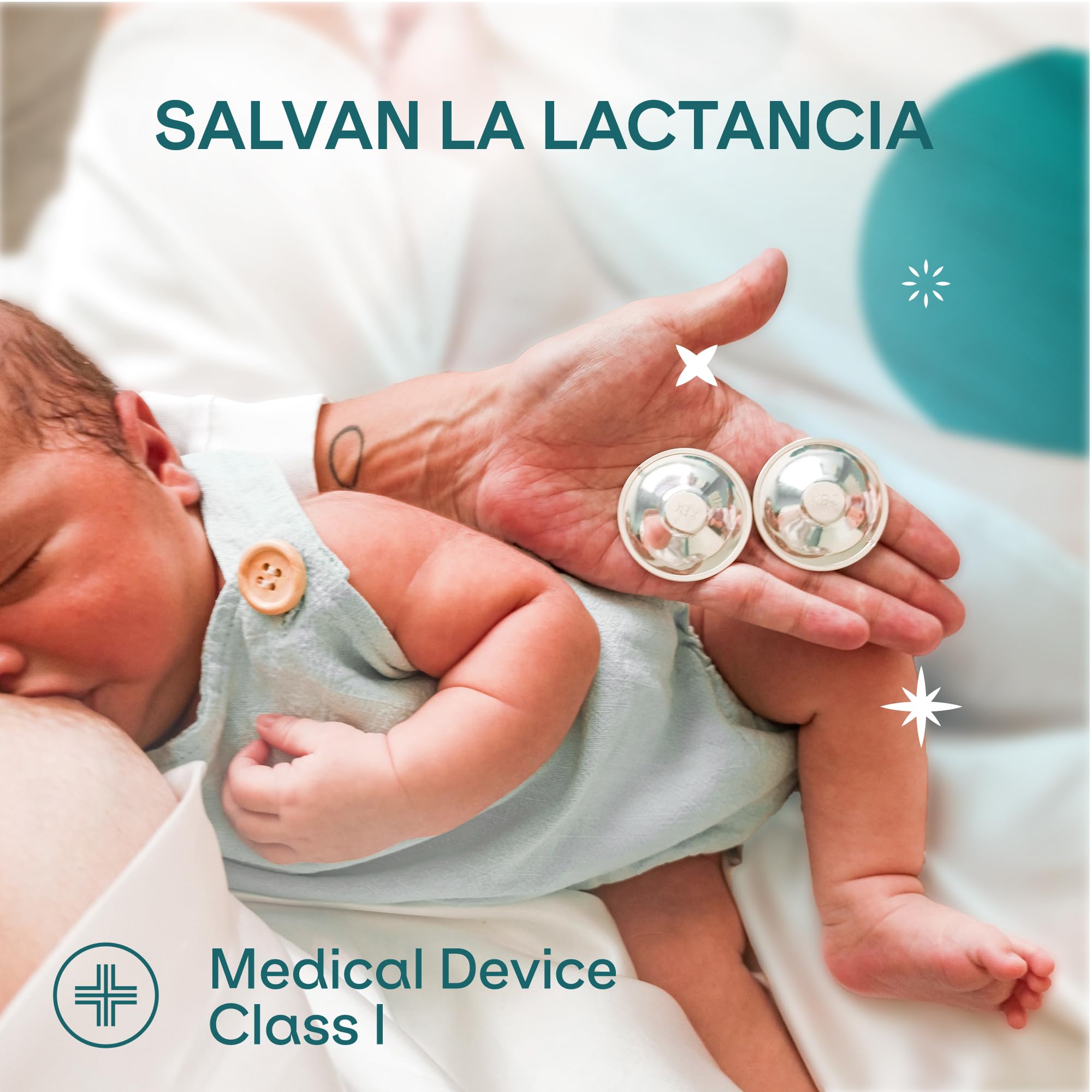 Tapones para pezones Koala Babycare 100% de Plata, sin níquel para la prevención y el tratamiento de grietas en los senos durante la lactancia | Clase 1 dispositivo médico Koala Silver Cup