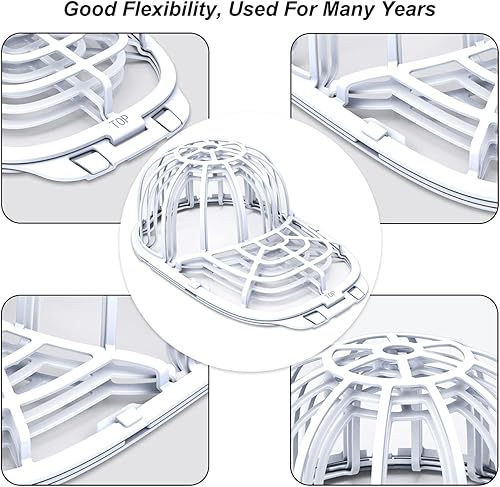 Miniatura 5 de Jaula de lavado de sombreros para lavadora, limpiador de gorras de béisbol para gorras de béisbol, marco de estante de limpieza con sombrero, bolsa