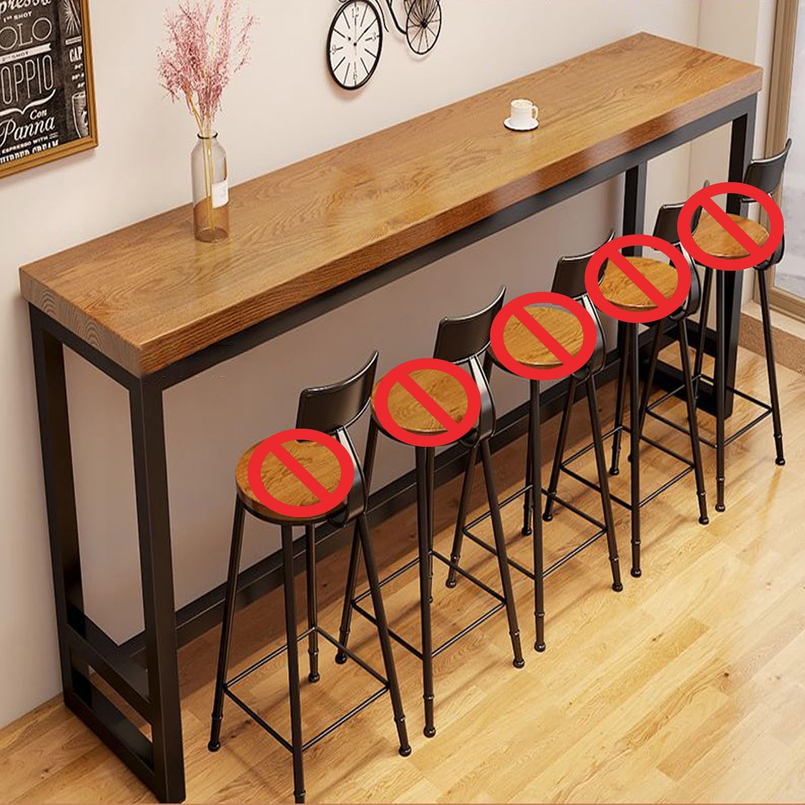 Amazon｜MDDKOP 天然木 カウンターテーブル 高さ105CM デスクトップの