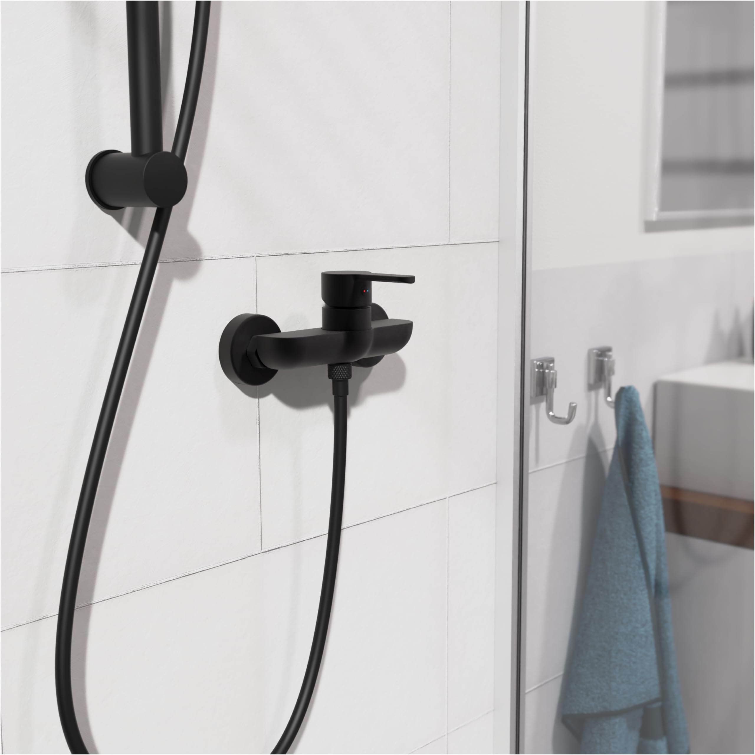 SCHÜTTE Denver 44406 Thermostat Shower Mixer Tap in Matte Black, 183 x 97 x 119 mm - Image 2