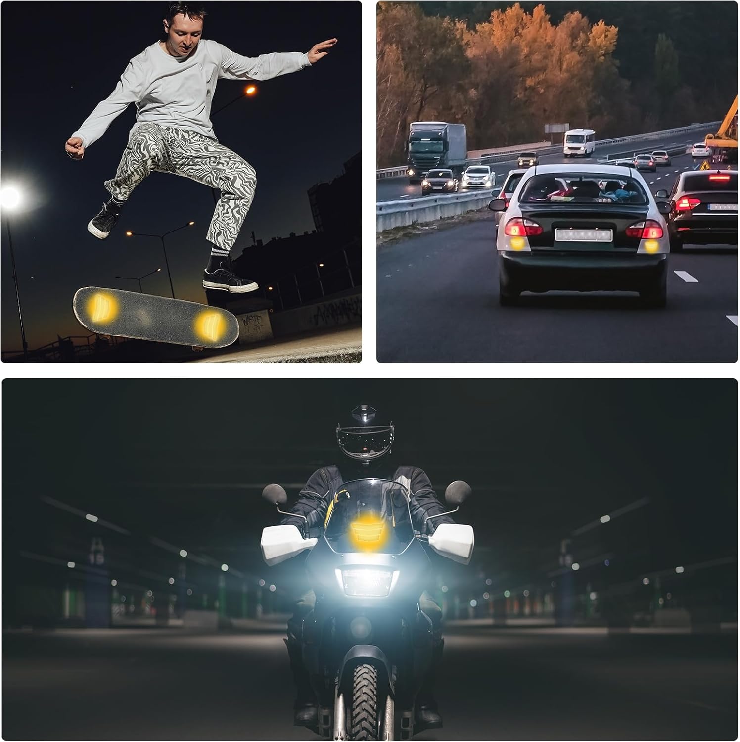 PATIKIL Reflective Stripe Stickers, 2 Sets Night High Visibility Reflective Decals Waterproof Safety Warning Decals Outdoor Reflectors for Cars Motorcycles Bike, Red