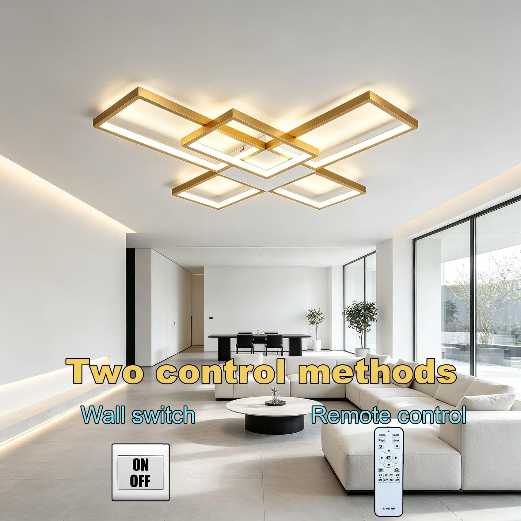 Lámpara de Techo LED 85W Moderna Cuadrada Entrelazada 78x70cm