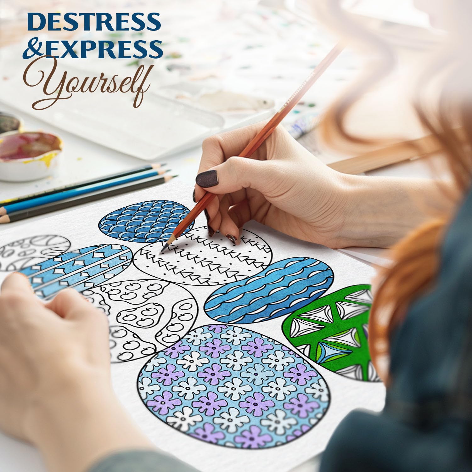 Libro Da Colorare Per Adulti MINDFUL PALETTE, Copertina Rigida A Spirale, 30 Disegni, Carta 300g/m² - 2