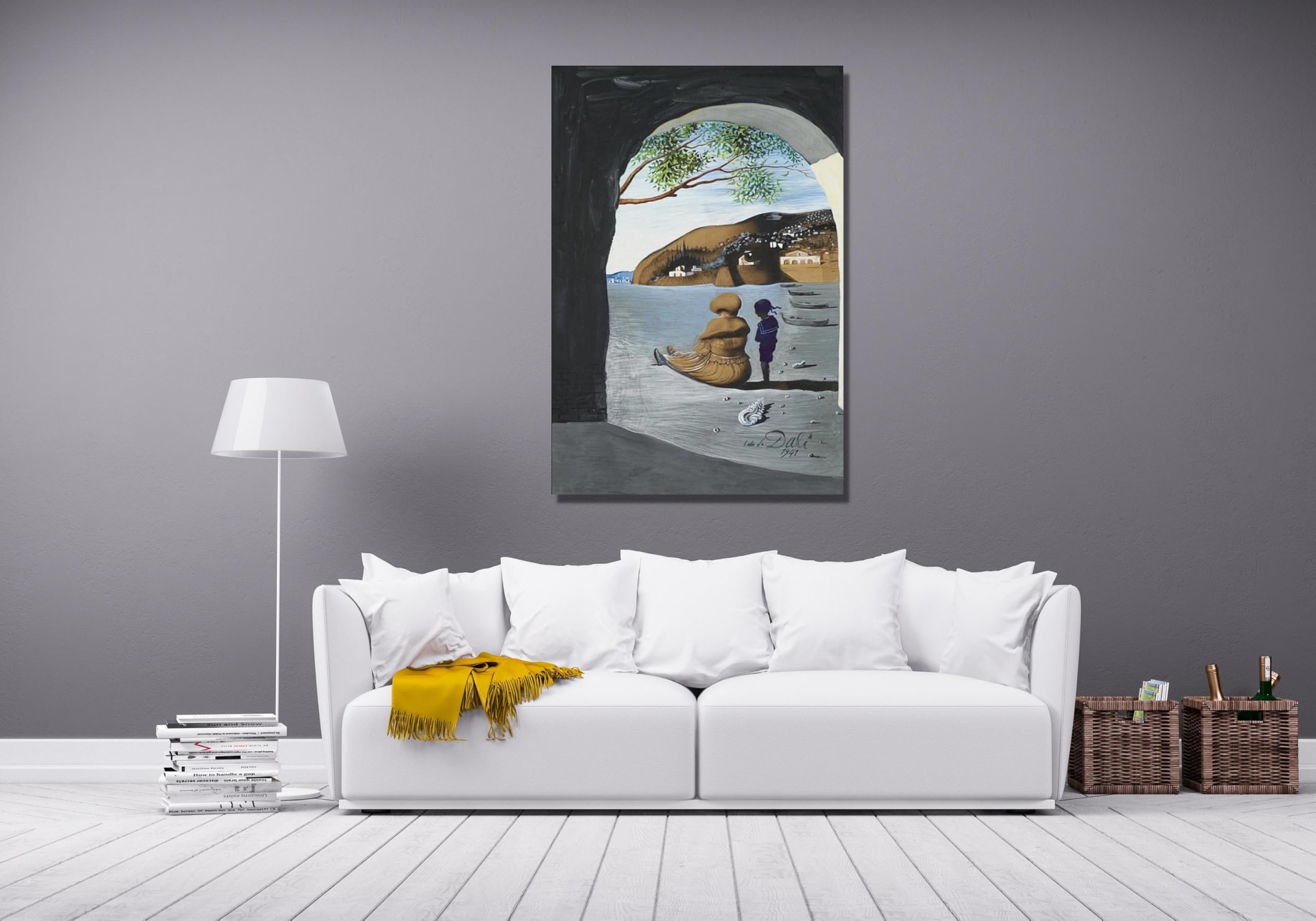 TONGYINLI Salvador Dalí Tajemnicze usta na plecach mojej pielęgniarki obraz olejny surrealistyczny mural plakat wystawowy (60 x 80 cm rama wewnętrzna)