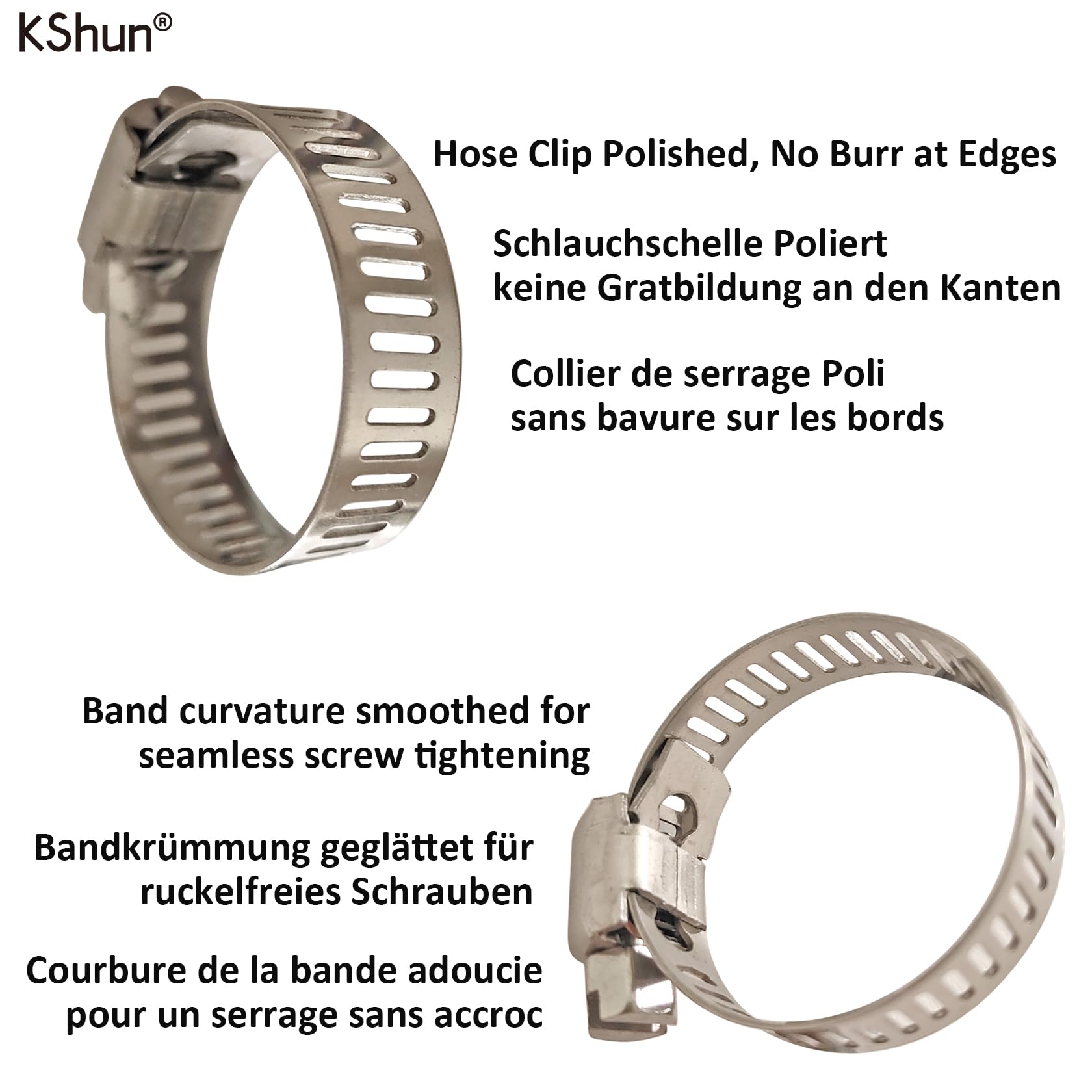 20 Stk Schlauchschelle Edelstahl 304 Clip für Soft Pipe Spannbereich 13-19mm, Bandbreite 8 mm, Robust und rostbeständig Rohrschellen