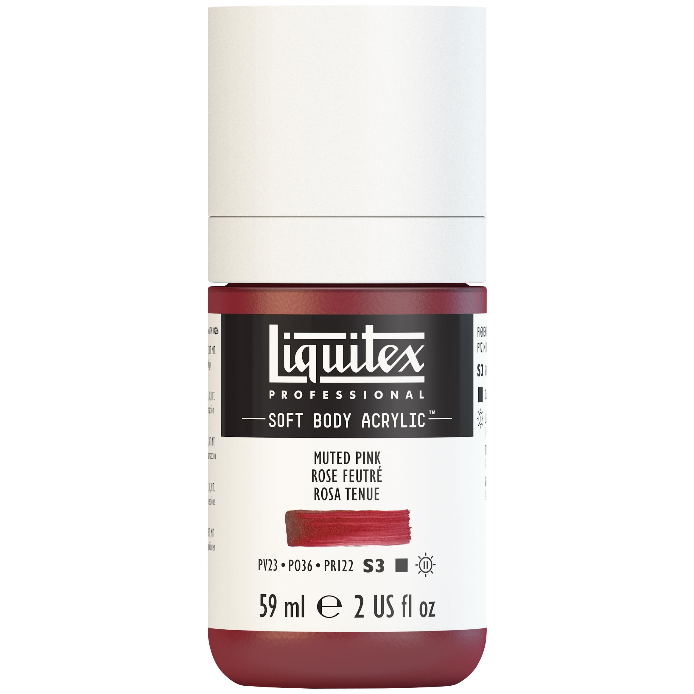 Liquitex 1959504 Professional Acrylic Paint Soft Body - Artist Paint in Creamy Opaque Consistency, High Pigmentation, Lightfast and Ageing Resistant, 59 ml Bottle - Steamed Pink