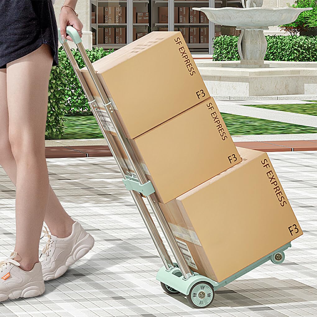 Składany wózek na zakupy z cichymi kółkami – lekki wózek ze stopu aluminium do łatwego przechowywania przenośny składany sklep spożywczy idealny do użytku domowego i na zewnątrz