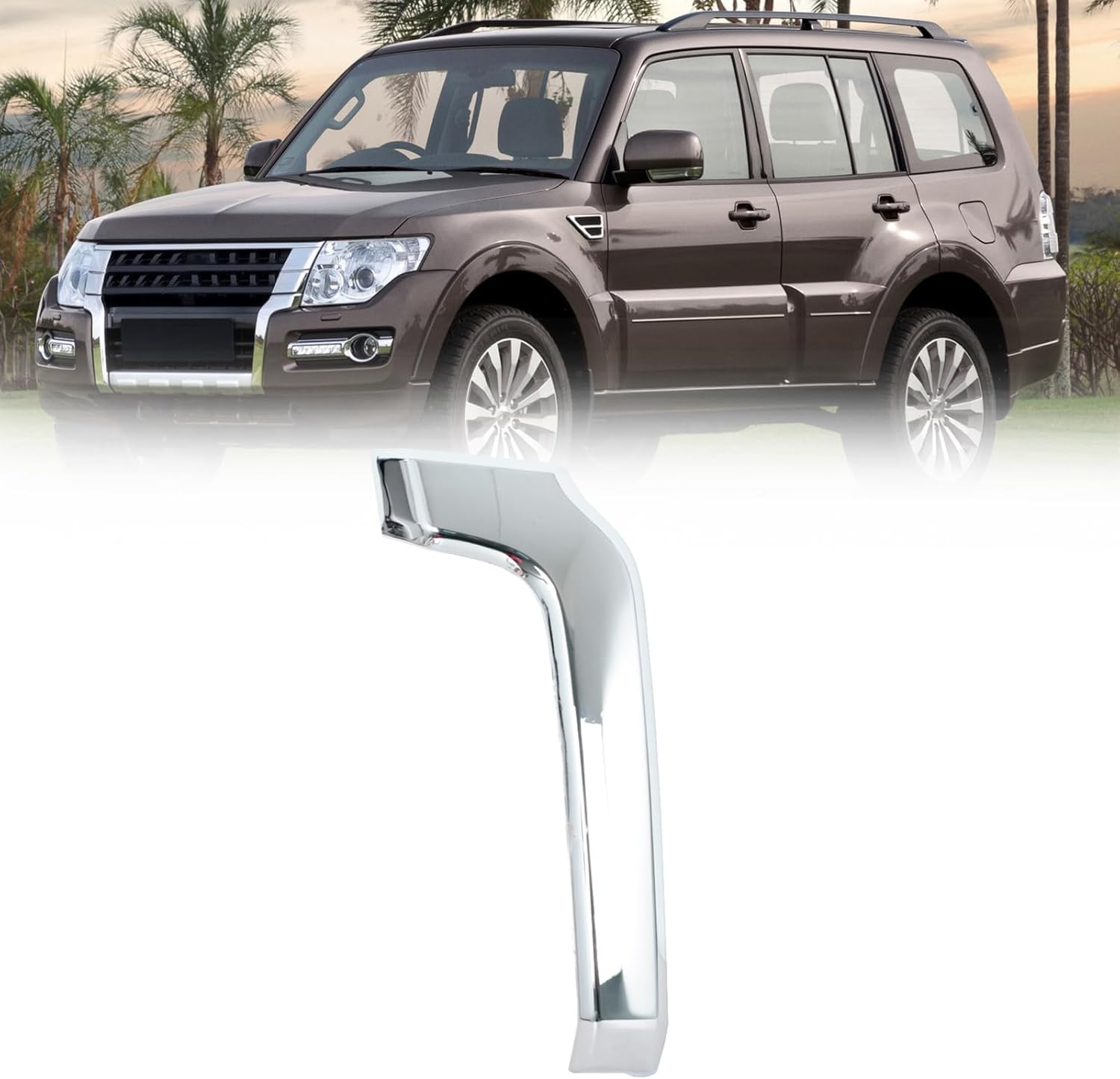 Front Bumper Lower Trim Strip Cover for Mitsubishi Pajero Montero V93 V97 V98 2015-2017 Chrome Lid Left&Right