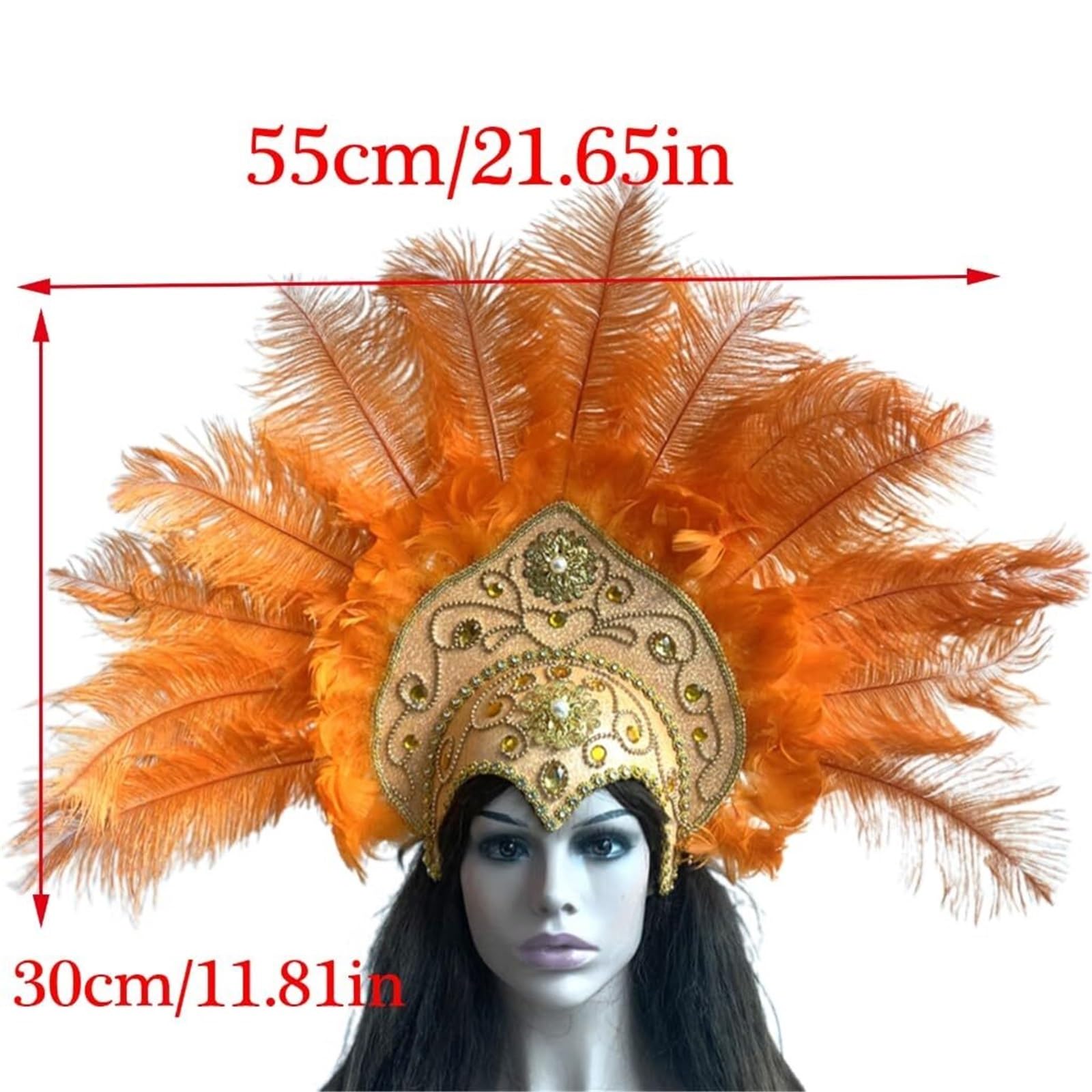 Elegante Copricapo Con Piume Da Showgirl Per Ballerine Di Samba, Feste Di Carnevale, Parata Di Rio, Spettacoli Di Burlesque Colori Vivaci Copricapo Indiano Con Piume