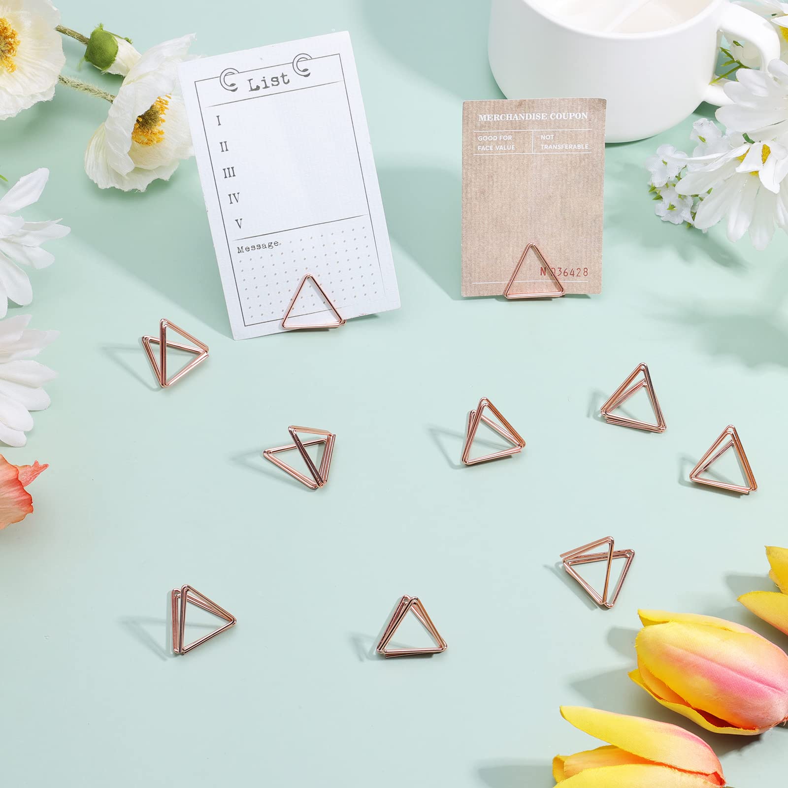 Portanumeri Da Tavolo A Forma Di Cuore - 48 Pezzi In Metallo Oro Rosa Per Matrimoni - Foto 7