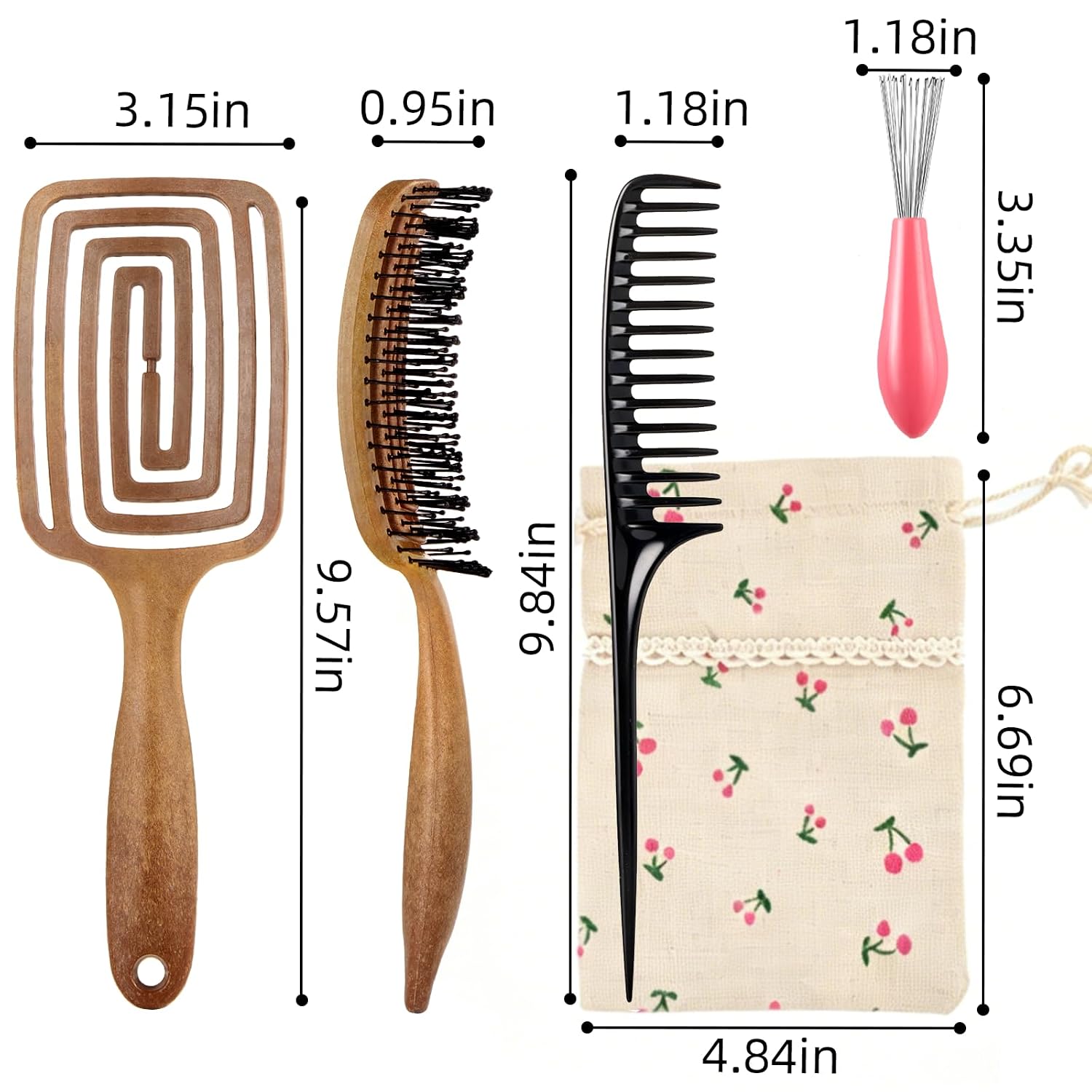 Hair Brush Detangler - Curved Vented Detangling Hair Brush for Women Men, Paddle Brush for Curly Straight Hair, Wet and Dry Styling, Faster Blow Drying