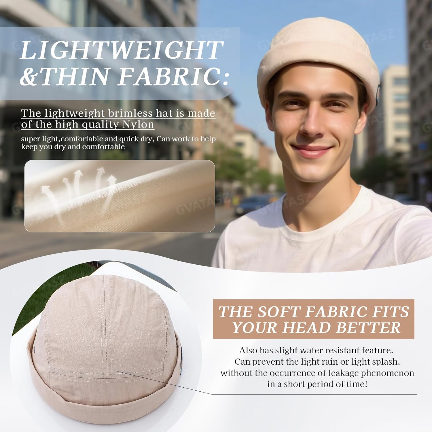 Summer Lightweight Brimless Hat Daily Beanie Waterproof Docker Cap Rolled Cuff Harbour Hat 5 Panel Landlord Hats image 5