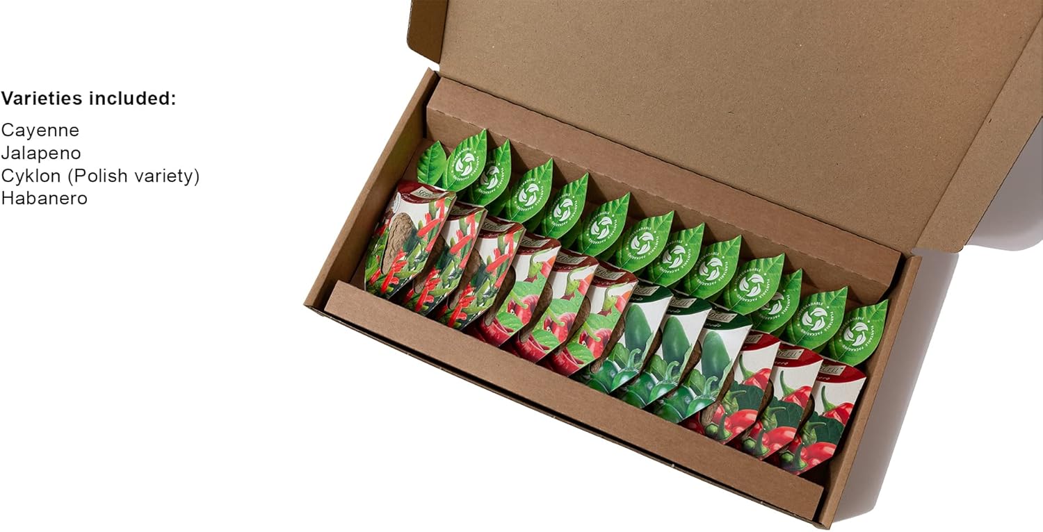 Grow Sow Simple Grow Your Own Chilli Kit 12 SeedCells 4 Variety
