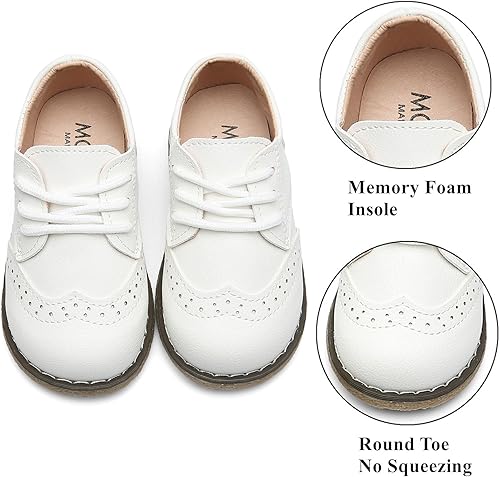 Miniatura 2 de DADAWEN - Zapatos de vestir para niña con cordones para uniforme de Oxford, cómodos, mocasines (niños pequeños)