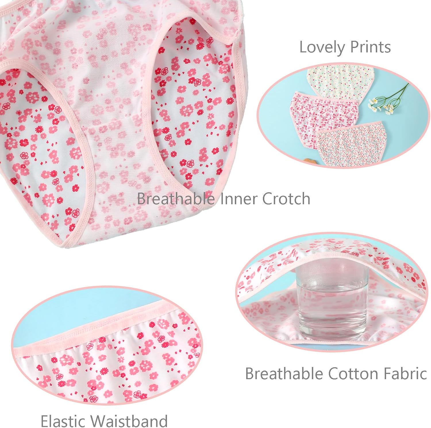 Anktry Baby 12 Pack Panties Soft Comfort Knickers Cotton Underwear Little Girls Assorted Briefs 2-14 Yrs - Image 4