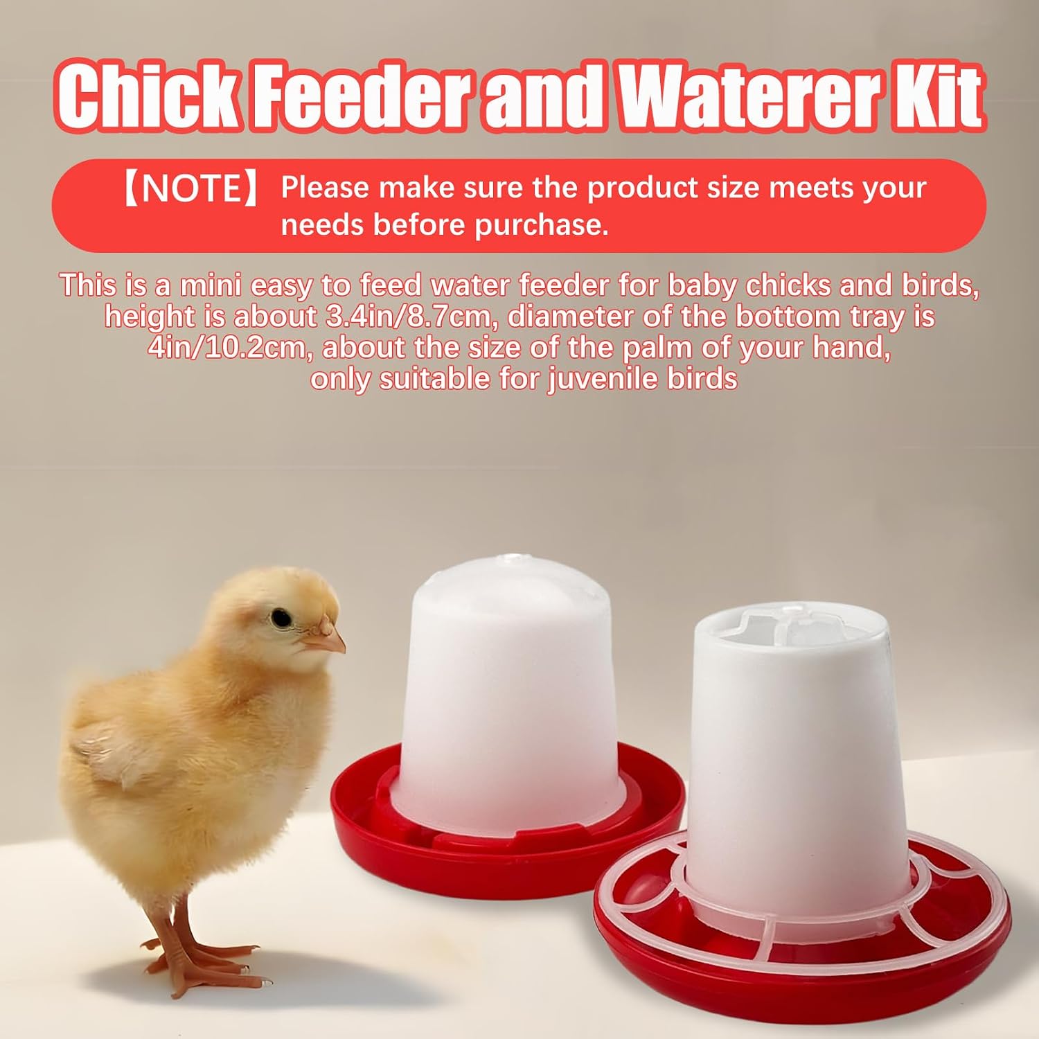Chick Feeder and Waterer Set 0.35LB+160ml Chick Poultry Feeding Equipment image 2