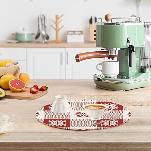 Miniatura 6 de 3 Pcs Large Trivet Christmas Buffalo Plaid for Hot Dishes 15in Cotton Thread Weave Pot Holder Set Holder for Microwave Stove Spoon Rest for Cooking