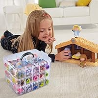 Vista 6 de Estuche Xuerdon compatible con figuras de coleccionista Fisher-Price Little People, organizador de almacenamiento de juguetes para Disney Frozen