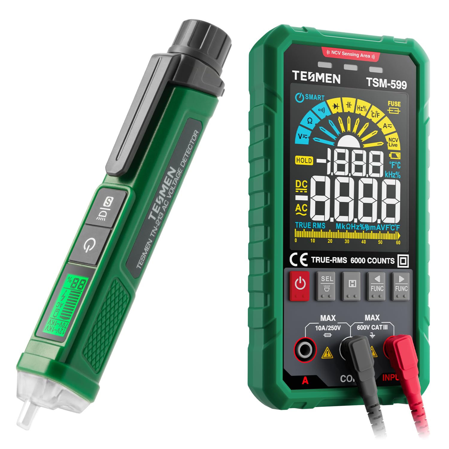 TESMEN TN-213 Voltage Tester & TSM-599 Smart Digital Multimeter