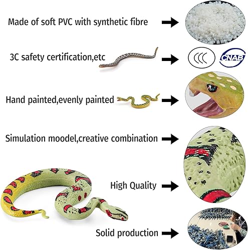 Miniatura 2 de Atralo Service Figuras de serpiente, vida salvaje, animales de la selva, 3 piezas, figuras de serpientes, regalos de fiesta, juguetes para niños y