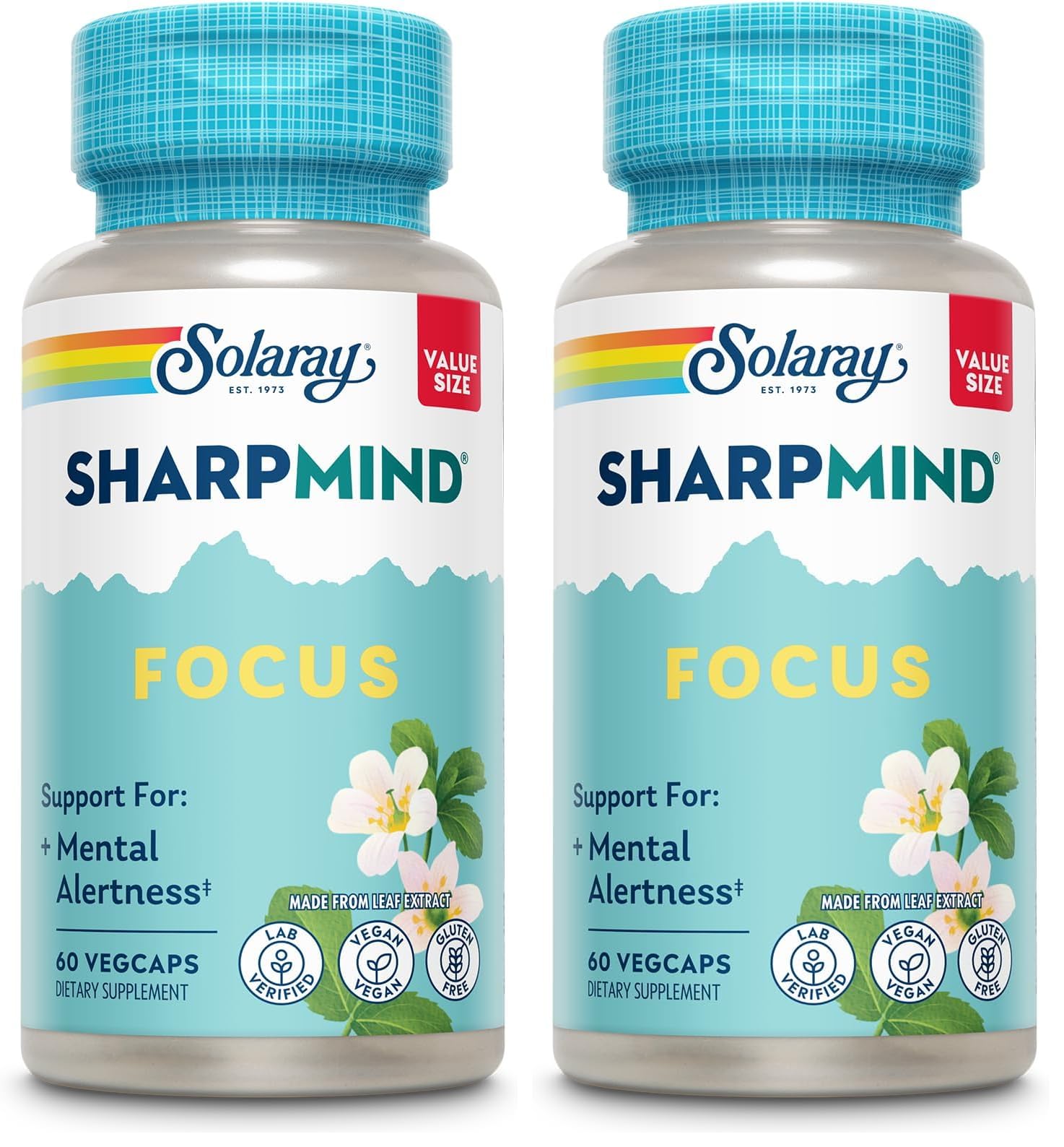 SOLARAY SharpMind Focus, Mental Alertness Nootropic Supplement for Healthy Brain Fog, Cognizin Citicoline, Lions Mane Mushroom, Bacopa Monnieri, 60 Day Money Guarantee, 60 Serv 60 Veg Caps — Amazon image 8