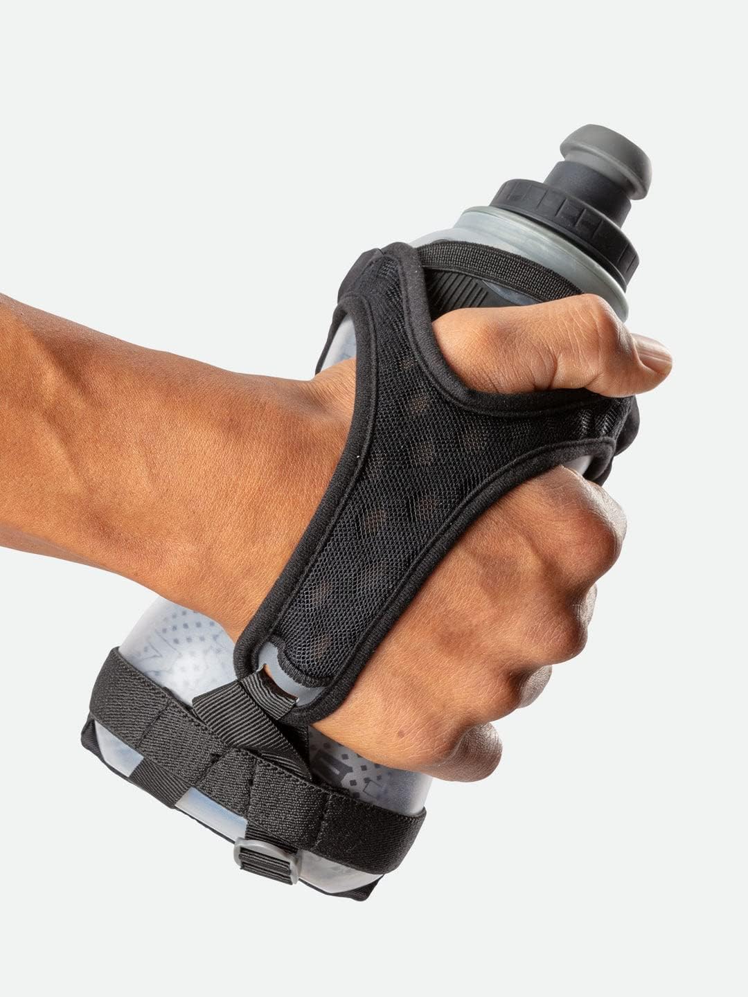 Nathan Running Handheld Quick Squeeze Water Bottle. No-Grip Adjustable Hand Strap. 12oz / 18oz / Insulated. Reflective Hydration Water Bottle.