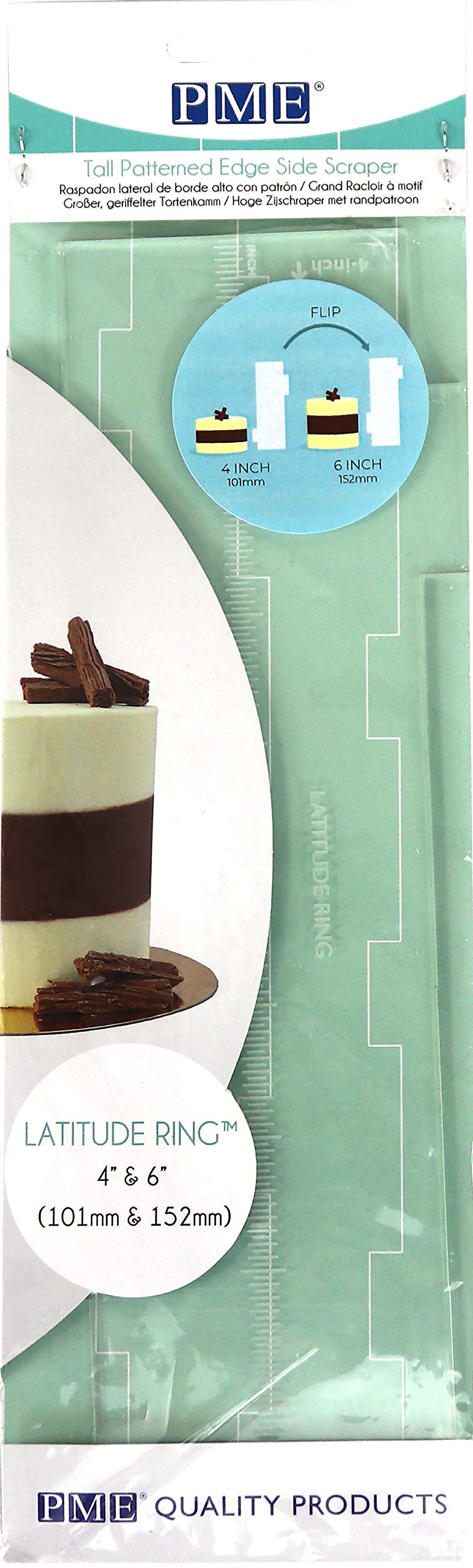 PME Cake Scraper - 4" & 6" Patterned Edge -1