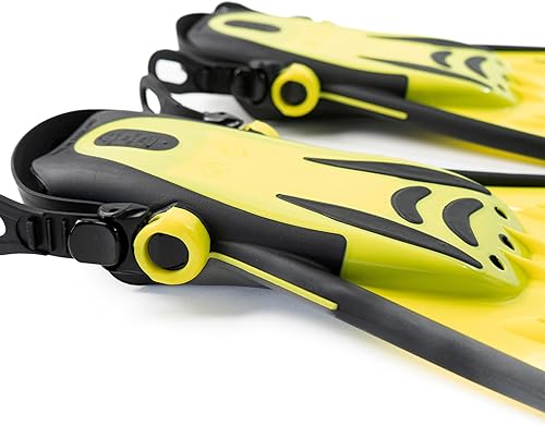 Miniatura 3 de Bonassi Aletas de tiburón para adultos, aletas cortas ajustables para esnórquel y natación