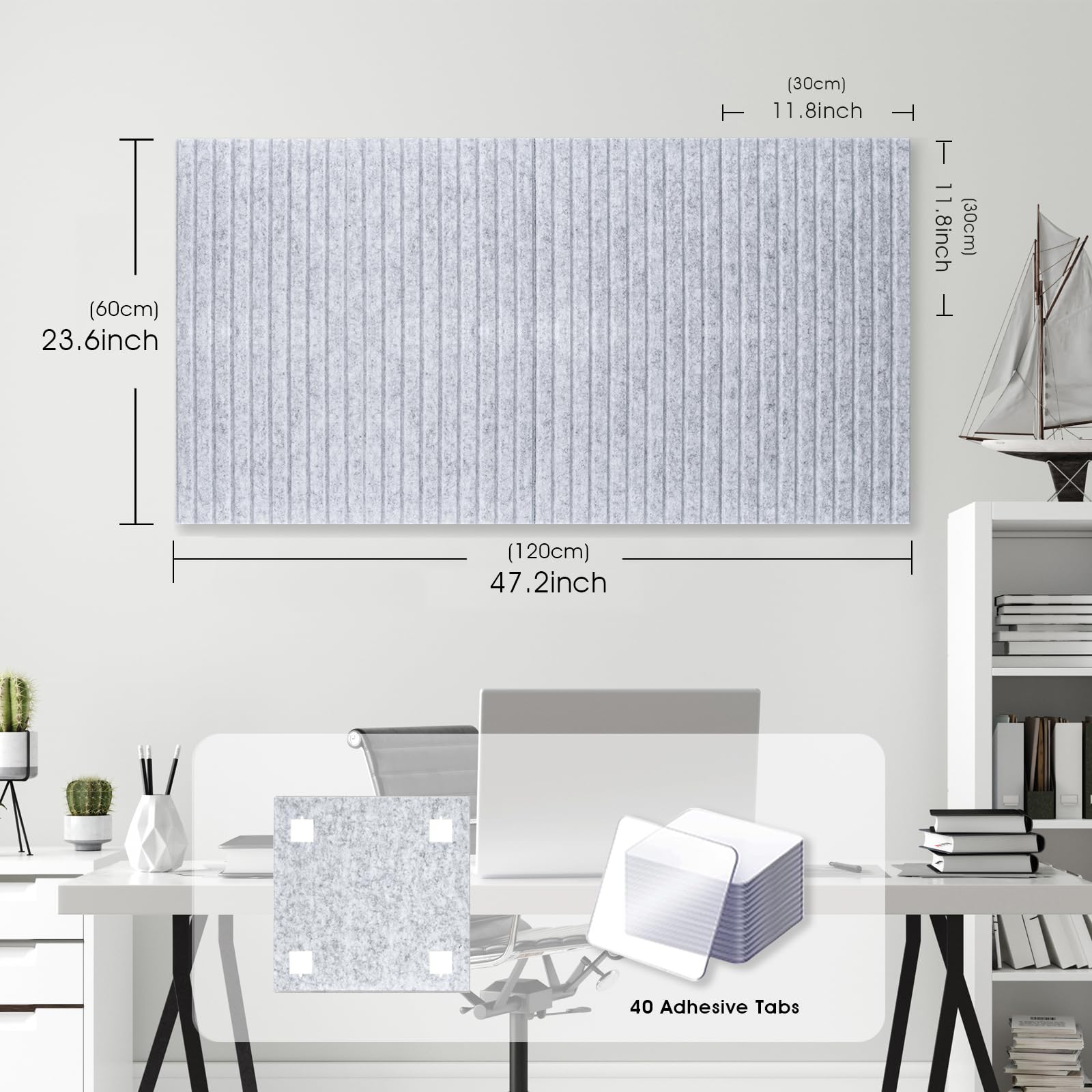 Alternativa al tablero de corcho con 30 chinchetas, 11.8 x 11.8 pulgadas, paquete de 8 azulejos de pared de fieltro para pegar notas fotográficas, póster, tablón de anuncios grande para decoración de