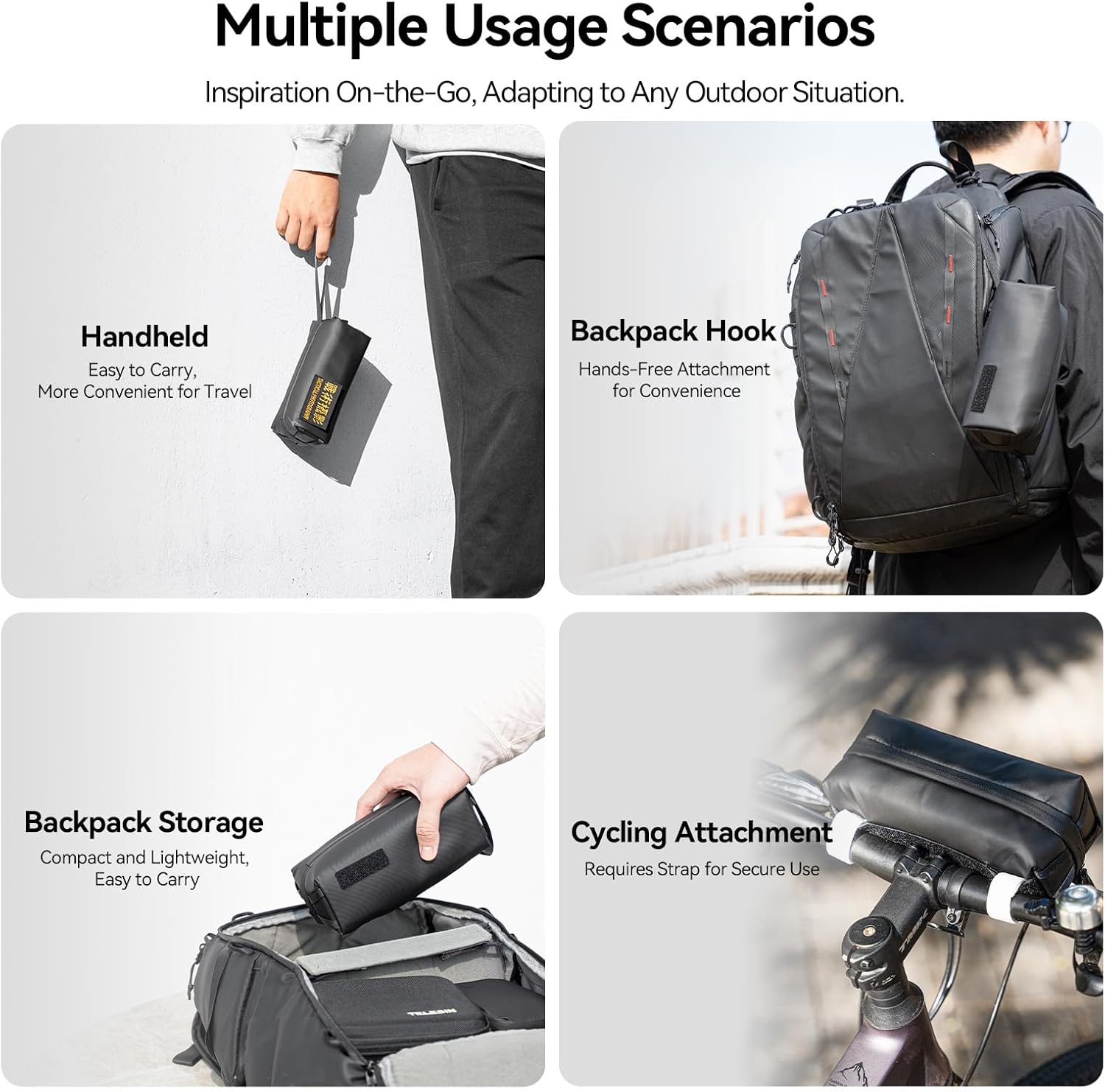 TELESIN Pocket 3 Carrying Bag Protective Case, Waterproof Portable Case with Hand Strap for DJI Osmo Pocket 3, Black - Image 9