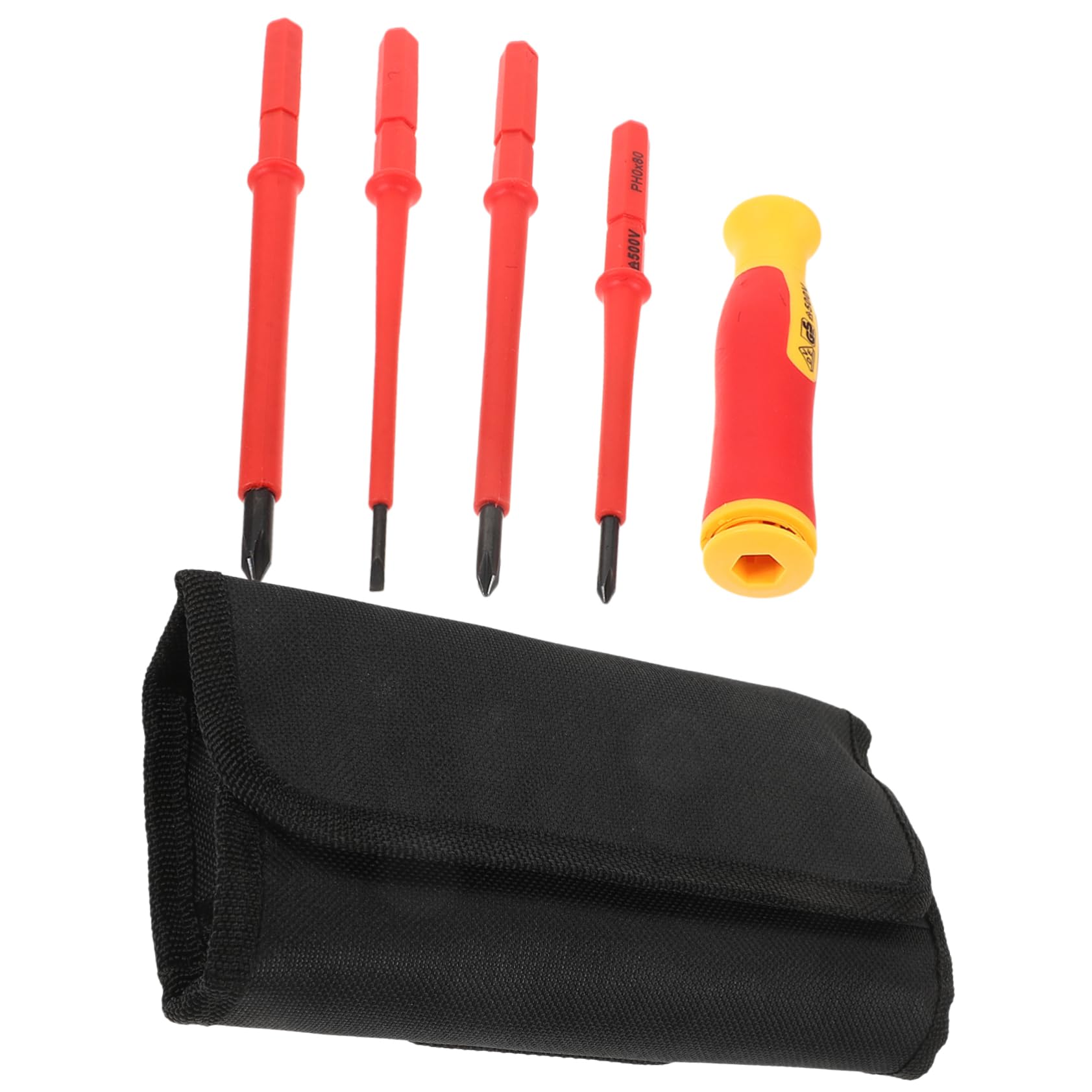 SHINEOFI 5 Set Cacciaviti Isolati e Antiscivolo per Elettricisti Strumenti Elettrici Professionali con Organizzazione Facile e Sicurezza Elettrica per Riparazioni e Ispezioni