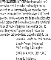 Vista 4 de Friskies Party Mix Cat Treats Chicken Mixed Grill Crunch, carne de res y salmón, 2.1 onzas