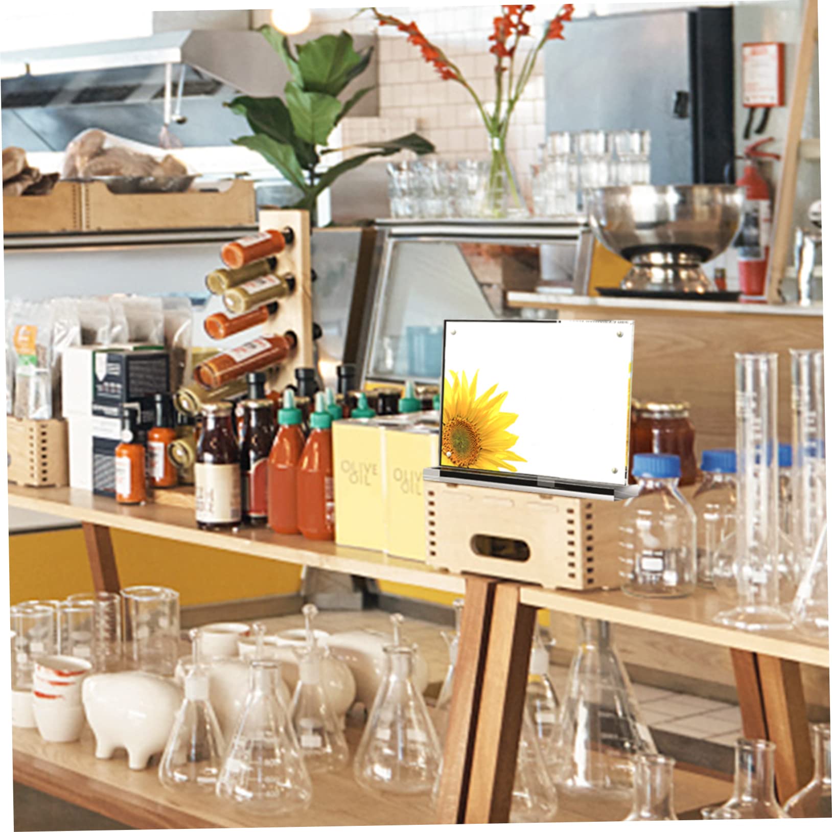 DOITOOL 8 Piezas Soporte de Menú Acrílico Magnético Transparente para Restaurantes y Mesas Exhibidor para Carteles y