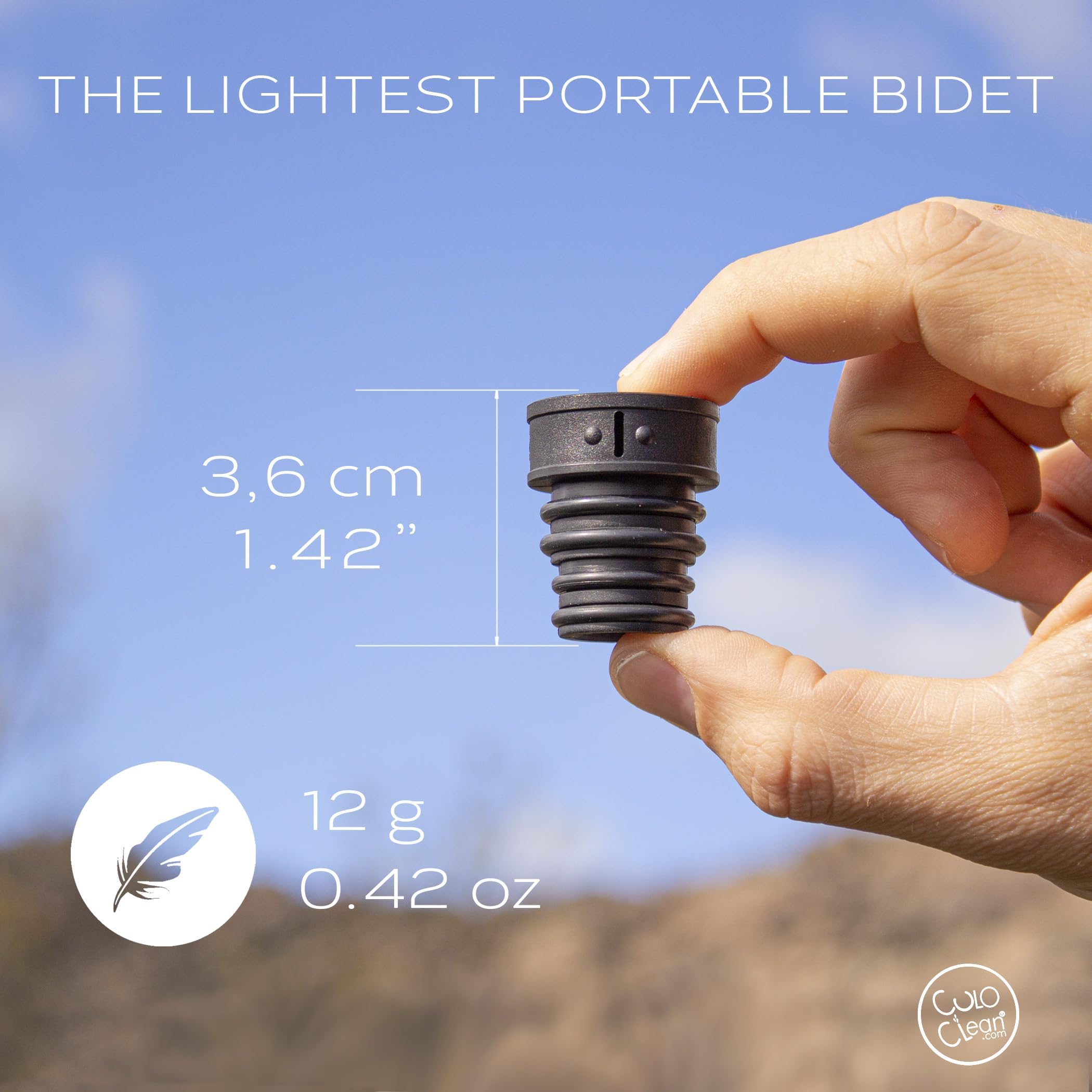 CuloClean Handheld Bidet for Toilet, Made in Spain, The Most Discreet Portable Bidet, Compatible with Any Plastic Bottle (1, Black)