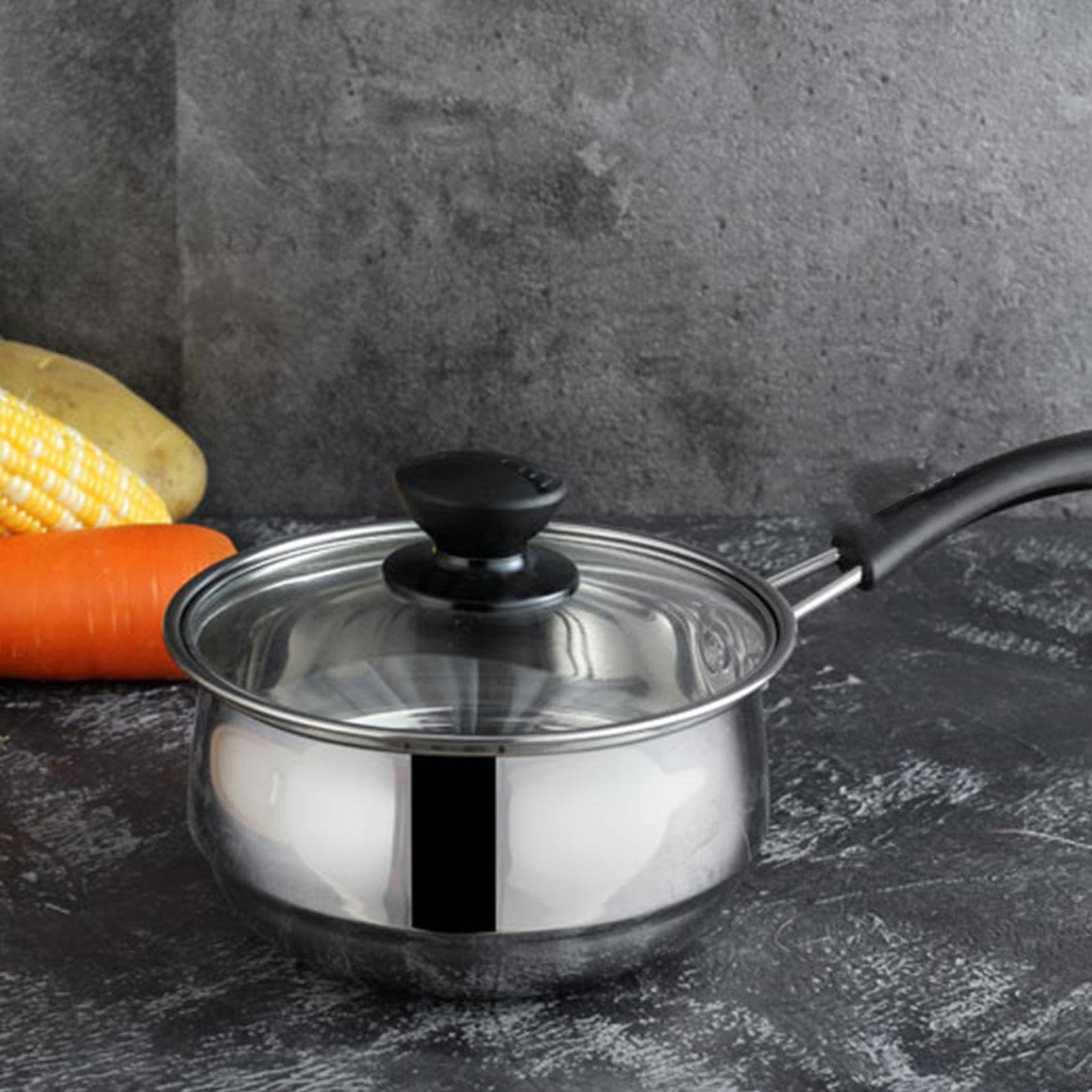 Set di utensili da cucina in acciaio , antiaderenti, 3 pezzi | pentole e padelle antiaderenti con coperchio