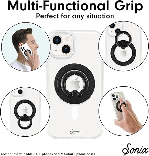 Miniatura 6 de Sonix Agarre magnético para teléfono y soporte para anillo de teléfono, compatible con MagSafe, soporte giratorio y soporte para teléfono para